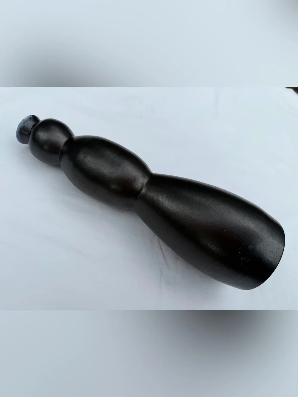 Black Modern Sculptural Vase - Lieberman Pottery. Handmade